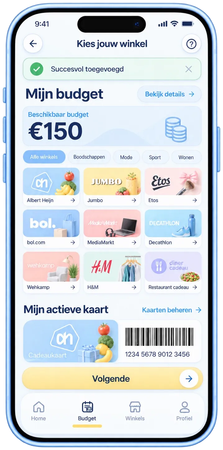 Taxvrij app met maandbudget
