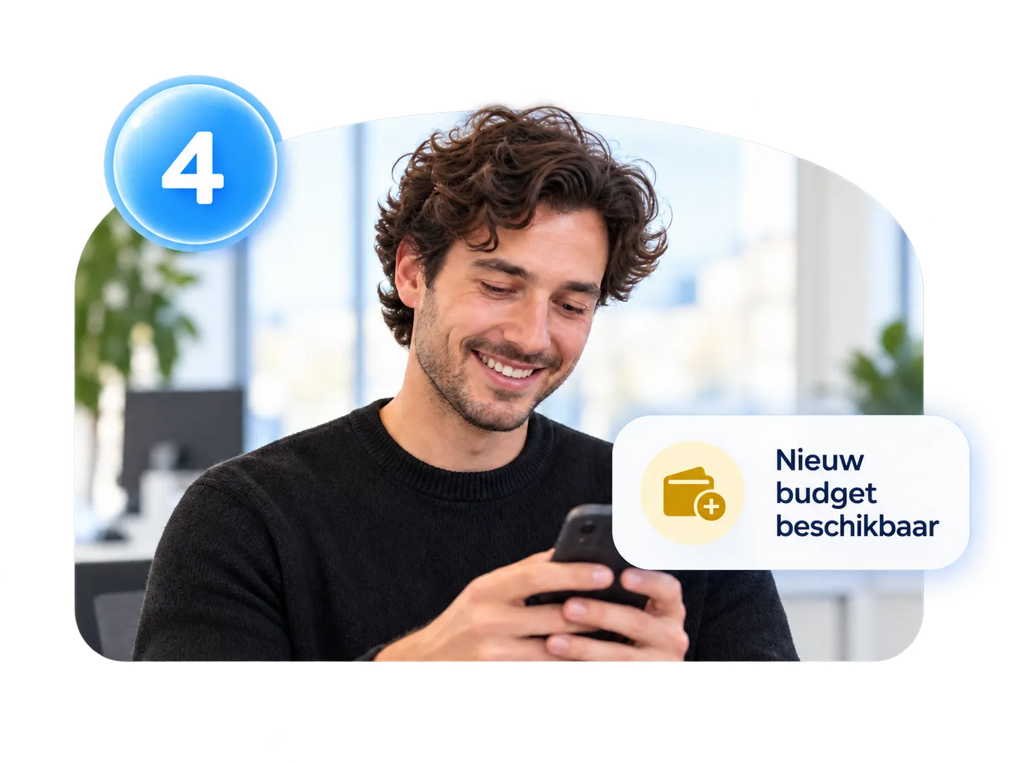 Medewerker bekijkt zijn budget in de app