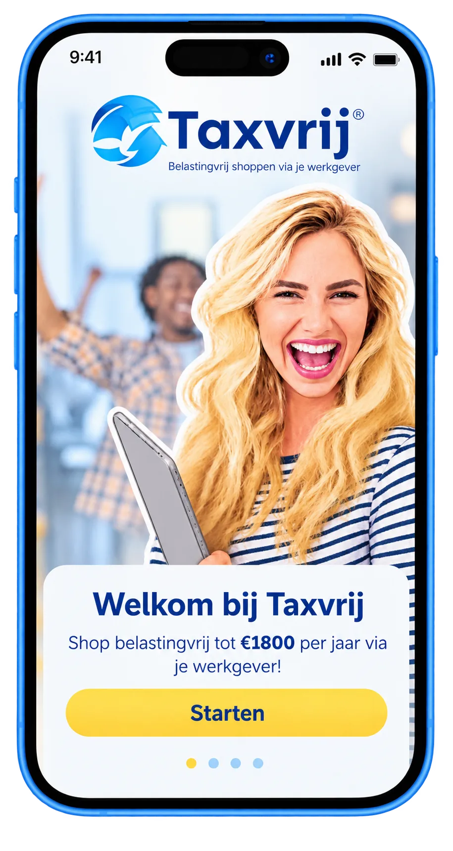 Taxvrij telefoon met Welkom bij Taxvrij