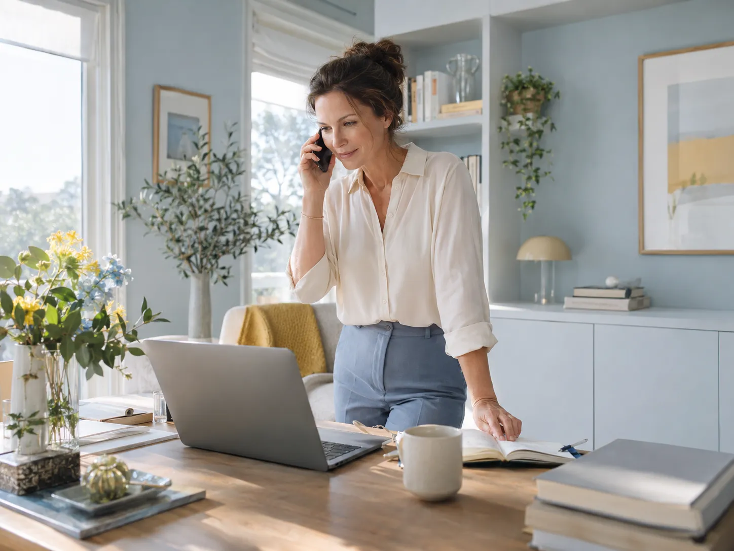 Taxvrij adviseur bespreekt de inrichting met een partner