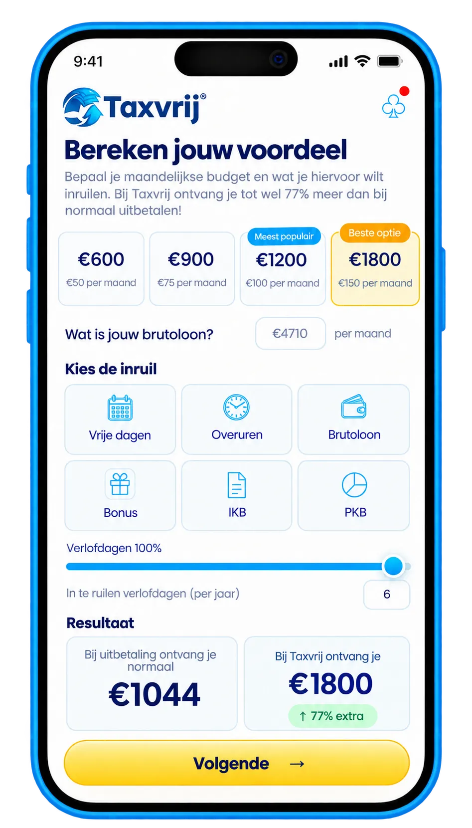 Taxvrij calculator: bereken jouw voordeel